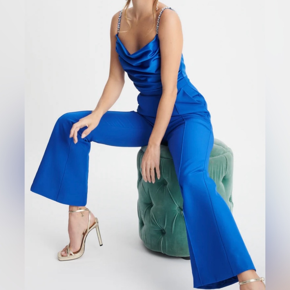 LAVISH ALICE Colbat Blue Cowl-Neck Jumpsuit - Picture 2 of 12